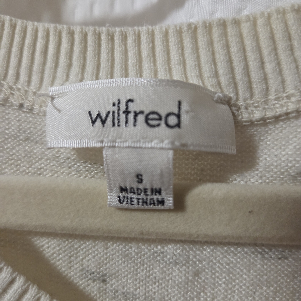 🎉 3/$60 Aritzia Wilfred Cream Knit Crewneck Sweater Size Small - Picture 4 of 6